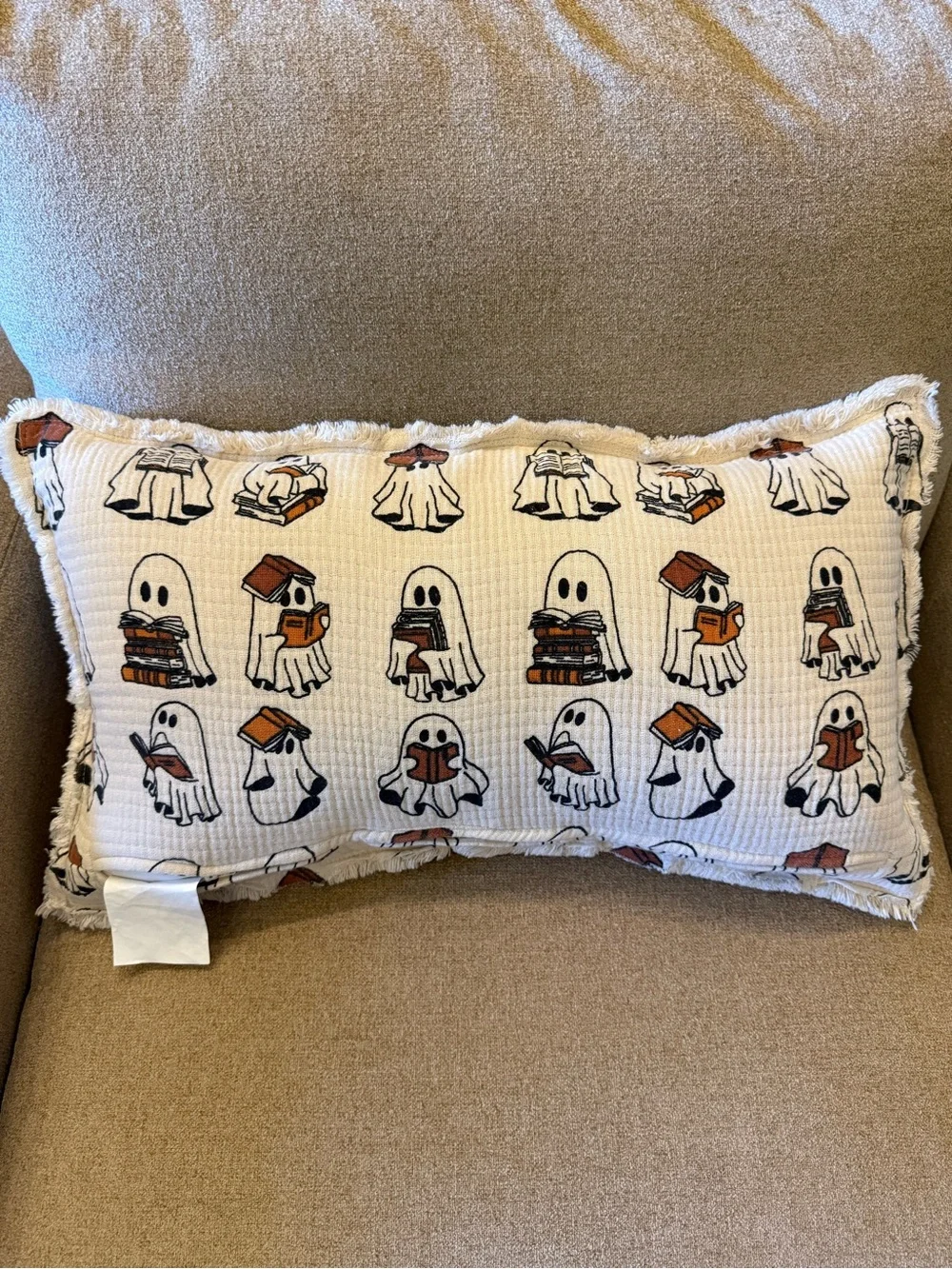 Ghosts Ghost Reading Books Long Rectangular Pillow Halloween Fall Rachel Zoe